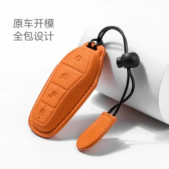 Чехол для ключей для BYD Song Plus Atto 3 Han EV Tang DM Qin Seal Dolphin кожаный металлический брелок с дистанционным управлением, автомобильные аксессуары для ключей