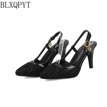 BLXQPYT/ Новинка; Модная обувь больших размеров 32-48; женские босоножки; летние женские туфли-лодочки на высоком каблуке с острым носком для свадебной вечеринки; 228