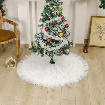 Новая Белая Сетчатая Плиссированная юбка Рождественская Елка Твердый торт Свадебное платье Предметы первой необходимости