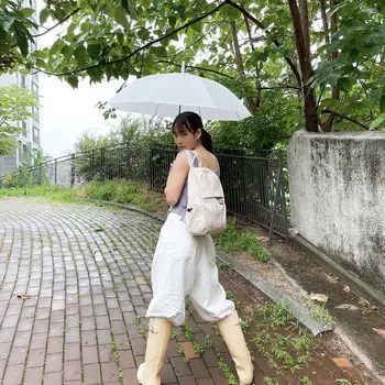 Повседневный Нейлоновый рюкзак для пригородных поездок в корейском стиле, Элегантный дизайн, Однотонный Женский рюкзак для колледжа, сумка для кемпинга на открытом воздухе