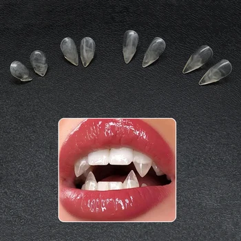 Зубы из прозрачной смолы, зубные протезы для вечеринки в честь Хэллоуина, Прозрачная крышка для зубных протезов, реквизит для фотосессии, вечернее платье, вставные зубы