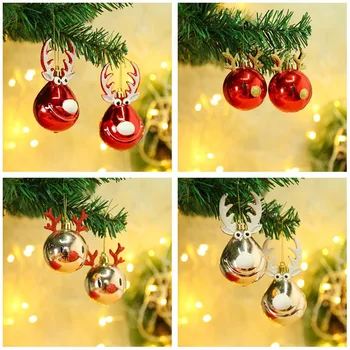 рождественские украшения из 2 предметов, пластиковые подвески в виде рождественской елки в виде лося, небольшие украшения, елочные украшения и реквизит