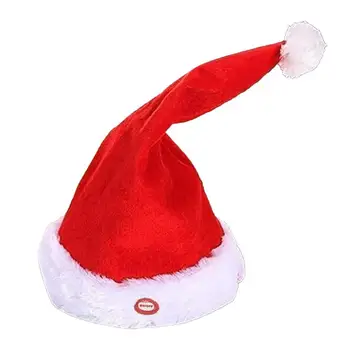 Поющая и танцующая Рождественская шляпа с рождественской музыкой Navidad, Детская шляпа для девочек, Новогодний костюм Санта-Клауса, Рождественские Зимние подарки