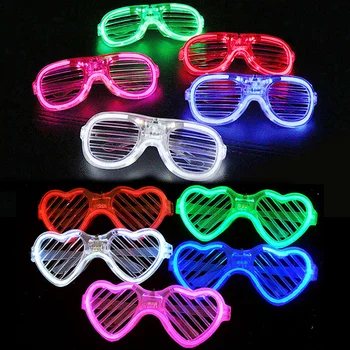 Светящиеся светодиодные очки загораются Светящиеся солнцезащитные очки Светятся в темноте Принадлежности для вечеринок Неоновые украшения на день рождения Свадьбу Хэллоуин