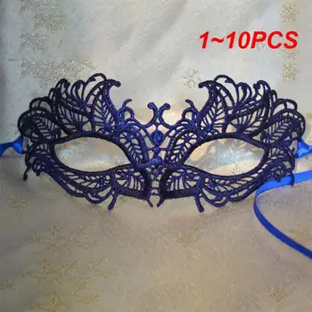 Маска для вечеринки от 1 до 10ШТ, новые таинственные синие кружевные украшения на Хэллоуин, Веселая маска, праздничные принадлежности, кружевная маска
