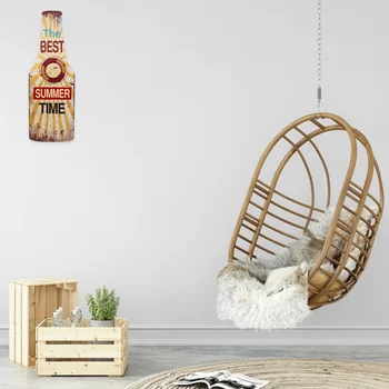 Деревянная подвеска для пивной бутылки Орнамент из деревянной пивной бутылки Скульптура Пляжный подвесной орнамент