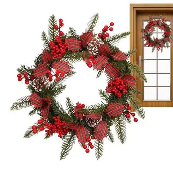 Рождественский венок из сосновых шишек, портативный декоративный подвесной венок, Многофункциональные украшения для входной двери, Приветствующие аксессуары для дома