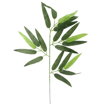 50 ШТ Искусственных зеленых листьев бамбука, искусственных зеленых растений, зеленых листьев для украшения дома, отеля, офиса, вечеринки