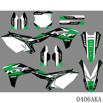 Полная Графика Наклейки Наклейки Мотоцикл Фон Пользовательский Номер Для Kawasaki KX250F KXF250 KXF 250 KX 250F 2017 2018 2019 2020