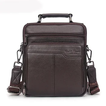 Новая мужская деловая сумка на плечо с верхней ручкой, модная сумка для отдыха, повседневная сумка-портфель из натуральной кожи через плечо