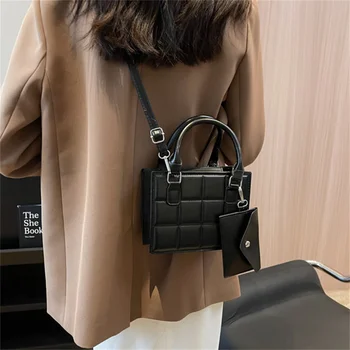 Модная женская сумка через плечо из искусственной кожи, модные однотонные сумки через плечо, кошелек, женская простая дизайнерская сумка, сумочка