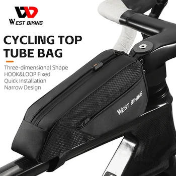 WEST BIKING Сумка для велоспорта с верхней трубкой, легкая прочная Треугольная сумка для инструментов, портативная сумка для передней рамы, Аксессуары для шоссейных MTB велосипедов