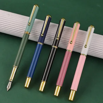 Роскошная авторучка с пером 0,5 мм, подарочная ручка с вакуумным наполнением, Металлическая ручка с красочными чернилами, Канцелярские принадлежности, школьные принадлежности для офиса
