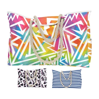 Очень большая пляжная сумка с веревочными ручками, наплечная сумка Stroage, сумка-тоут для путешествий, занятий спортом, плавания, пляжного отдыха