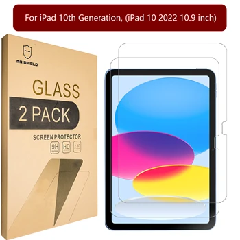 Защитная пленка Mr.Shield для iPad 10-го поколения (iPad 10 2022 10,9 дюйма) [Закаленное стекло] [2 КОМПЛЕКТА] Защитная пленка для экрана