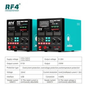 RF4 RF-3005D 150 Вт 5A 30 В Источник питания постоянного тока 3005PRO Регулируемый Лабораторный Цифровой дисплей Программируемый Импульсный Источник Питания