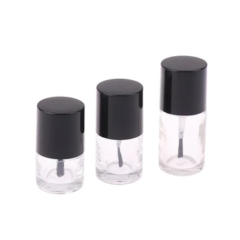 Пустая бутылочка для лака для ногтей объемом 5/10/15 МЛ, Косметические контейнеры, стеклянные бутылочки для ногтей с кисточкой, Прозрачное стекло с крышкой, кисточка