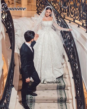Роскошные свадебные платья Ближнего Востока С квадратным вырезом и длинными рукавами, платья для невест, Элегантные свадебные платья Vestido De Casamento