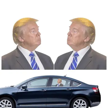 Автомобильные наклейки Дизайн Трампа Легко наносится Наклейка на окно автомобиля ПВХ Забавное лицо Трампа полупрозрачные автомобильные наклейки на окна