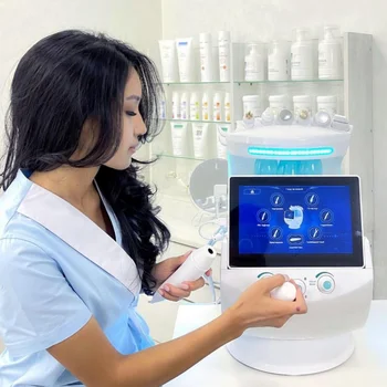 Лучший 7 В 1 Hydra Beauty Facial Smart Ice Blue Machine Портативный H2O2 Hydra Aqua Peel Hydrodermabrasion Facial Machine