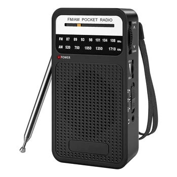 Карманный радиоприемник AM FM, транзисторный радиоприемник с громкоговорителем, разъемом для наушников, портативное радио для внутреннего и наружного использования