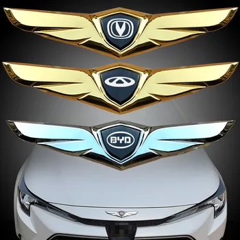 Высокое качество для Honda, автомобильный логотип из нержавеющей стали, передняя крышка автомобиля, капот, металлические украшения, наклейки с крыльями Ангела, автомобильные аксессуары