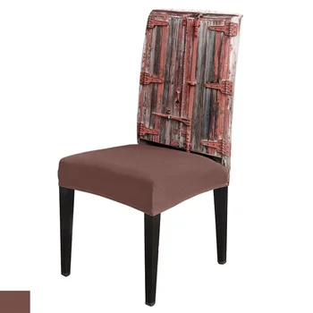 Деревянная Дверная краска Ретро Чехлы для обеденных стульев Эластичный чехол из спандекса для свадебной кухни, банкета, вечеринки Чехол для сиденья