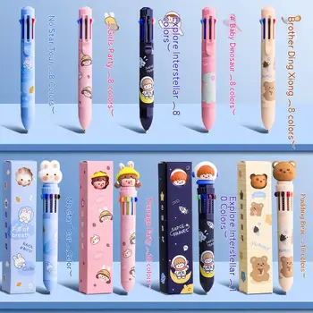 Мультяшная Десятицветная Шариковая Ручка CHEN LIN Multicolor Press Ballpoint Pen Праздничный Подарок Малышу Милые Студенческие Канцелярские Принадлежности