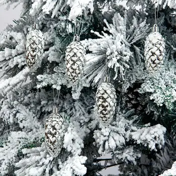 Праздничный декор для дома, украшение для Рождественской елки, красочные блестящие украшения из сосновых шишек для Рождественской елки, подвесное украшение для дома