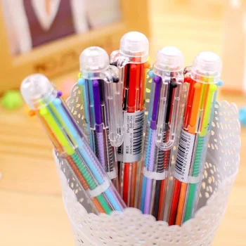 цветная многофункциональная шариковая ручка 6 в 1 0,5 мм, новинка, многоцветные детские подарки, канцелярские принадлежности для офиса и школы