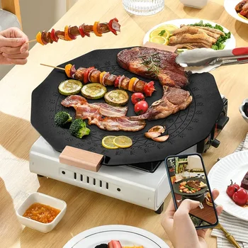 Портативная сковорода-гриль с антипригарным покрытием Корейской геометрии, плита для барбекю, сковорода для кемпинга, Креативная сковорода для жарки стейков