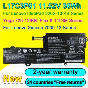 Аккумулятор для ноутбука L17C3P61 для Lenovo IdeaPad 320 S-13IKB Xiaoxin 7000-13 Yoga 720-12 720-12IKB 330-11IGM Flex 6-11IGM Бесплатная Доставка