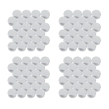 30 мл серебристых маленьких алюминиевых круглых баночек для хранения бальзама для губ с завинчивающейся крышкой (упаковка 96 штук)