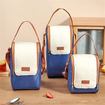 Изолированный ланч-бокс, термосумка, переносная круглая сумка для бенто для кемпинга и пикника, сумка-холодильник для переноски продуктов, сумки с плечевым ремнем