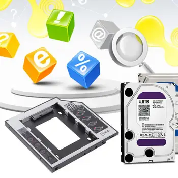 Универсальный жесткий диск 2,5-2-й 9,5-мм 12,7-мм SSD-накопитель SATA Жесткий диск HDD Caddy Переходный отсек для DVD-Rom Оптический отсек