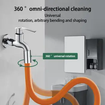 Удлинитель смесителя Для ванной комнаты, Вращение на 360 °, Регулировка изгиба, Брызгозащищенный Универсальный удлинитель для умывальника