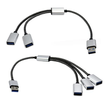 1 ШТ. Порт питания USB-хоста Y-разветвитель USB-адаптера на 3/2 порта USB 2.0 OTG USB мужской женский кабель Dropship