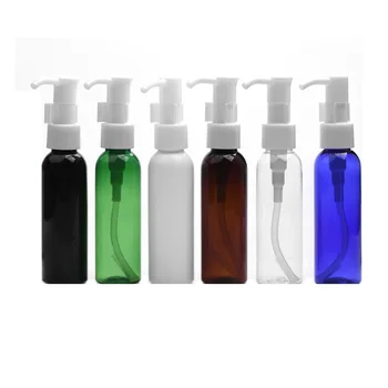 доступно 6 цветов, 5шт 60 мл, портативная пластиковая бутылка для лосьона круглой формы из ПЭТ с масляным насосом для макияжа белого цвета из полипропилена