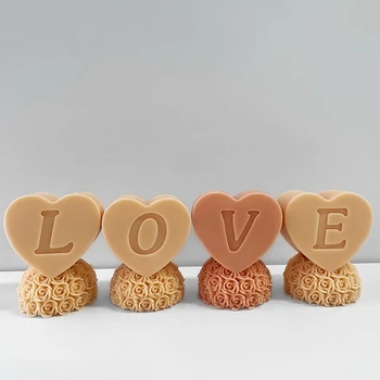 Свеча любви в виде розового сердца силиконовая форма Сделай сам Букет любви Ароматерапевтическое мыло Шоколадные конфеты Инструменты для украшения торта Подарки на День Святого Валентина