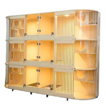 Завод-производитель горячих продаваемых клеток для домашних животных и домов многофункциональная кошачья клетка большая мебель для домашних животных из массива дерева cat villa