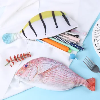 Креативный пенал с имитацией соленой рыбы, сумка для карандашей большой емкости, сумка для канцелярских принадлежностей, Забавная коробка для школьных канцелярских принадлежностей, подарок