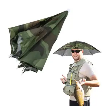 Зонт-палатка для рыбалки без рук с водонепроницаемым покрытием, эластичное оголовье, прочно закрепленный непромокаемый колпачок для зонта 65 см