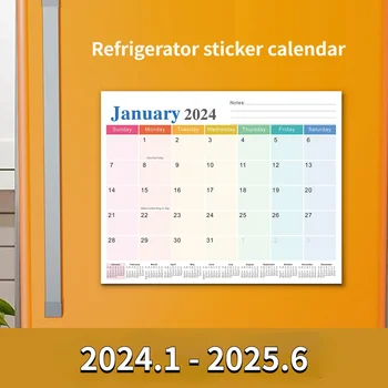 Магнитный Разрываемый Ежемесячный Календарь на 2024-2025 Годы Магнитный Еженедельник Список Дел Список Покупок Органайзер для Кухонного Холодильника