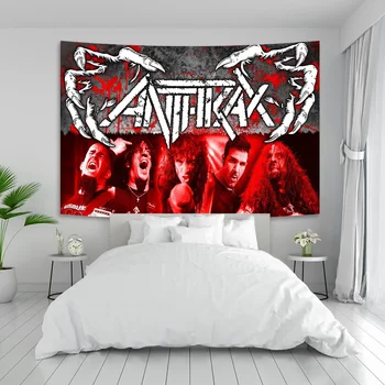 Группа Anthraxs Настенный Гобелен Украшение Комнаты Плакаты Для Наружного Эстетического Дома Гобелены В Стиле Бохо Гобелены Горячие Продажи