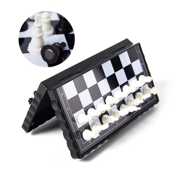 1 комплект мини-международных шахмат, Складная Магнитная Пластиковая Шахматная доска, настольная игра, Портативная домашняя игрушка для детей на открытом воздухе, легкая