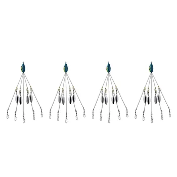 4X Оснастки Alabama Umbrella для ловли окуня-полосача, комплект оснастки для пресноводной рыбалки, синий