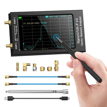 Векторный сетевой анализатор Nanovna-F V3 с частотой 1 МГц-6 ГГц из 4,3-дюймового черного металла Измеряет 801 точку сканирования