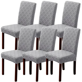Чехлы для стульев в столовой, набор из 2 чехлов для стульев Parsons из эластичного жаккарда, Съемный Моющийся Защитный чехол для столовой