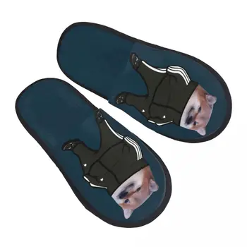 Домашние тапочки Cheems Doge Shiba Inu Meme, уютные теплые пушистые тапочки с эффектом памяти, женская домашняя и уличная обувь с индивидуальным принтом