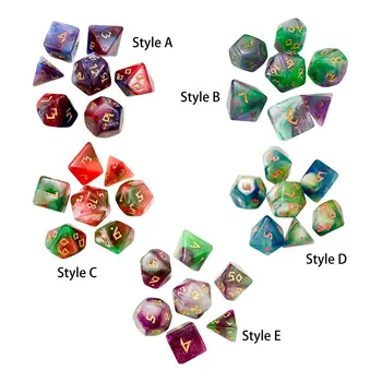 7x многогранных кубиков Многогранные кубики для развлекательных игрушек Доска для ролевых игр